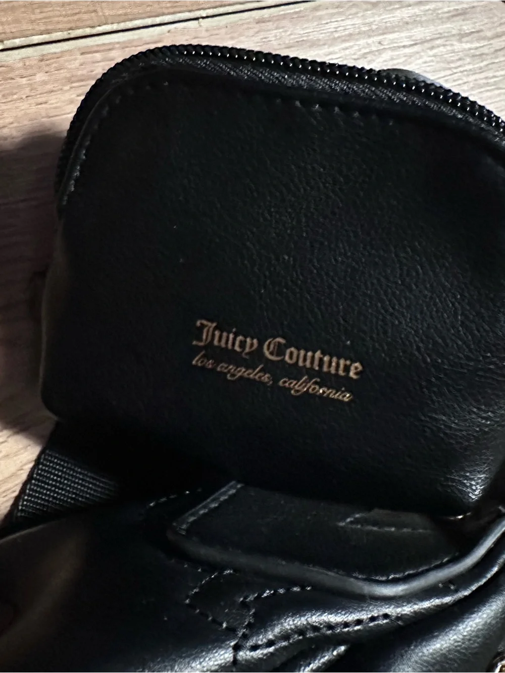 Juicy Couture Black Hobo with Gold Chain Detail